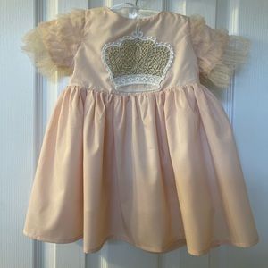 Popatu Baby Girl Crown Applique Tulle Dress